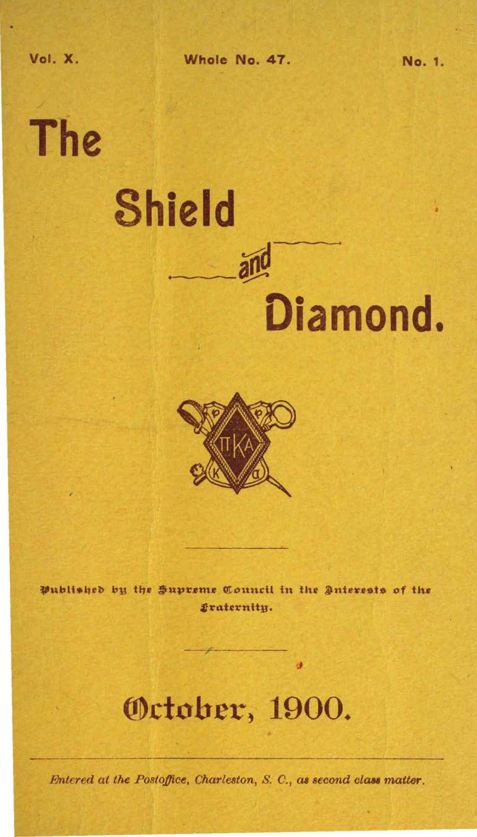 Shield and Diamond, Vol. 10, No. 1, October 1900